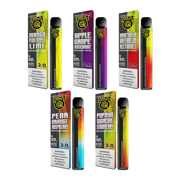 EXPIRED:: 20mg Billiards Q Tricks Shot Disposable Vape Device 600 Puffs