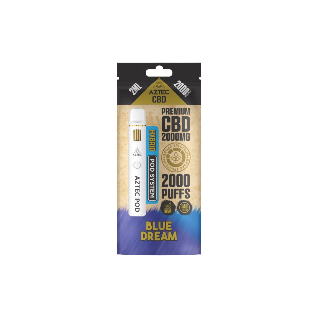 Aztec CBD 2000mg Broad Spectrum Starter Pro Pod Vape Kit 2000 Puffs