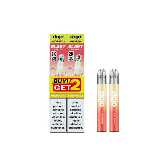 20mg Vaporesso Dojo Blast 2000 Go Transparent Prefilled Pod Vape Kit - Pack of 2