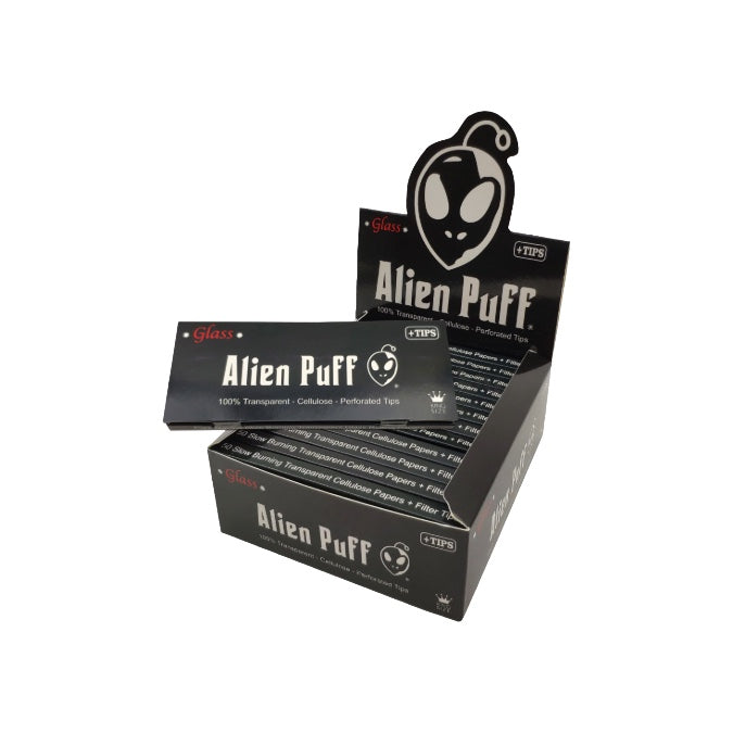 Alien Puff Transparent Cellulose King Size Rolling Papers & Tips (HP12