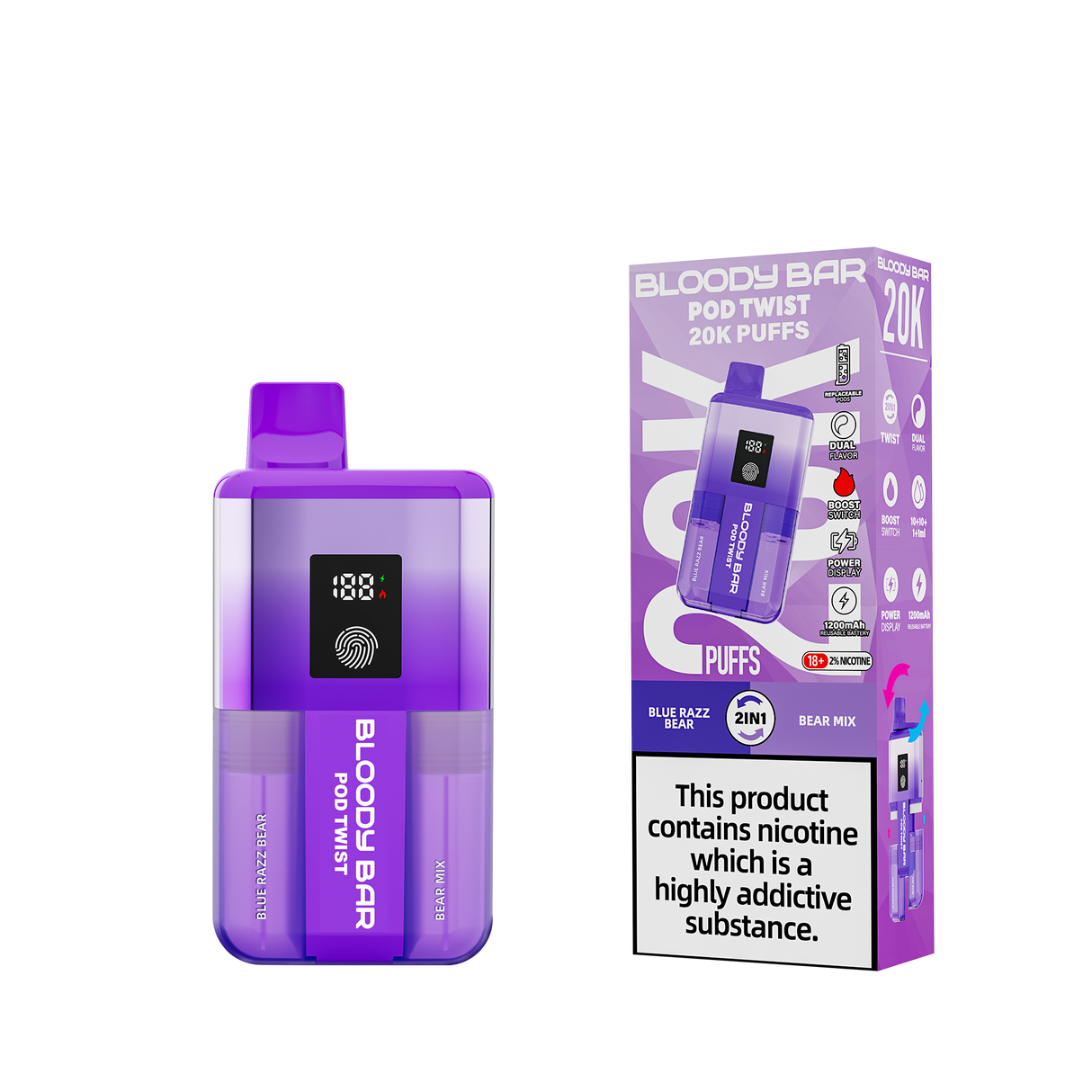 Bloody Bar 20k Twist Prefilled Pod Vape Kit - 20000 Puffs