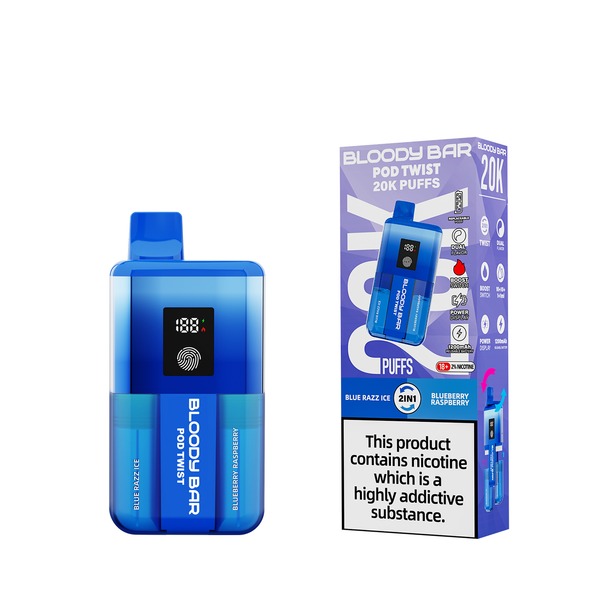Bloody Bar 20k Twist Prefilled Pod Vape Kit - 20000 Puffs