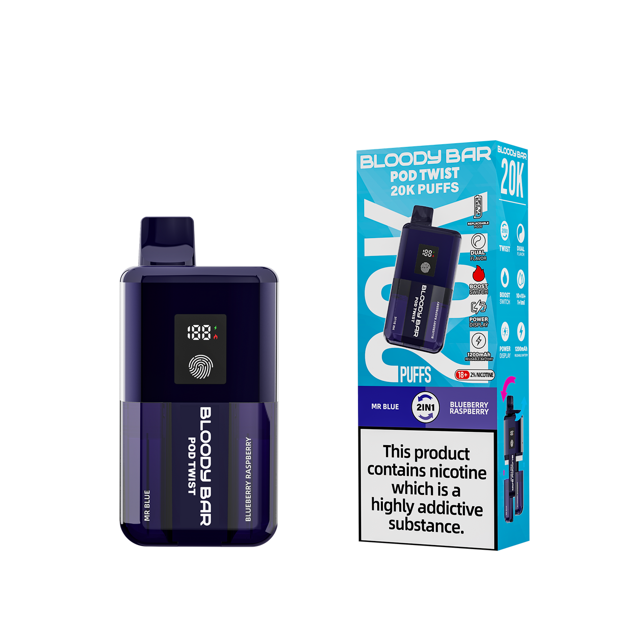 Bloody Bar 20k Twist Prefilled Pod Vape Kit - 20000 Puffs