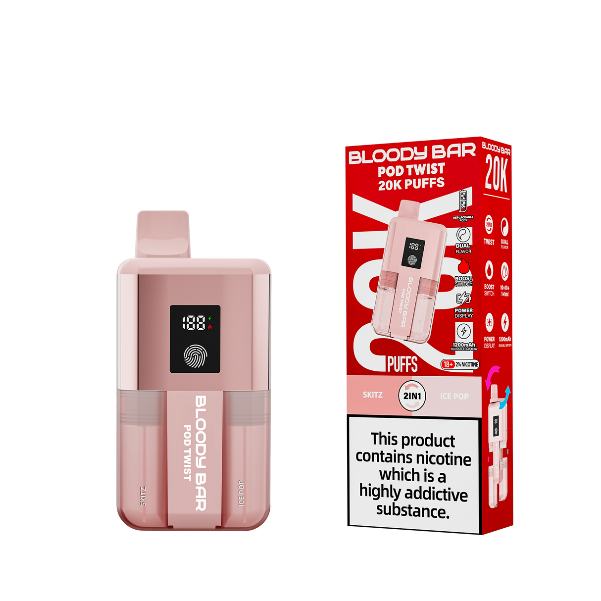 Bloody Bar 20k Twist Prefilled Pod Vape Kit - 20000 Puffs