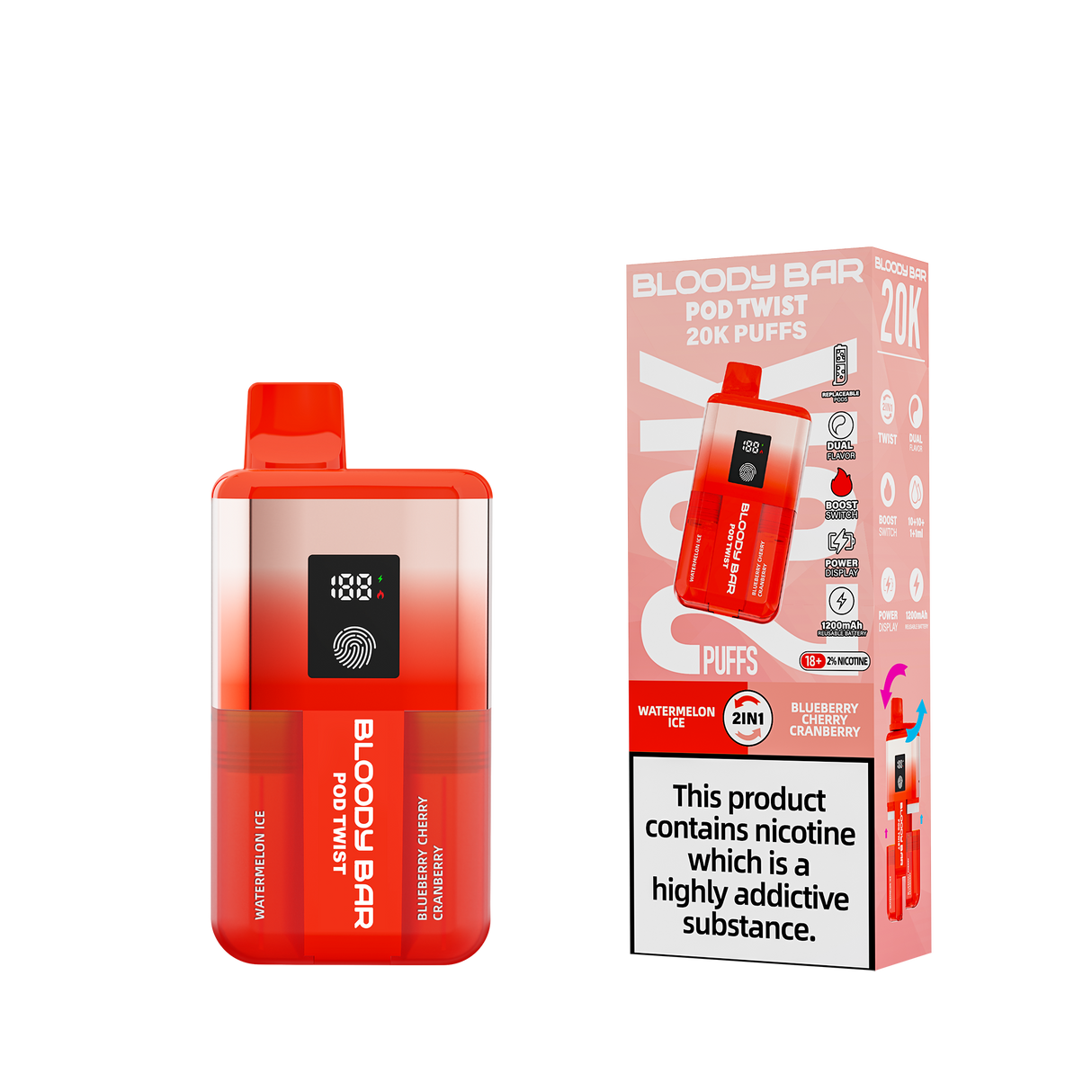 Bloody Bar 20k Twist Prefilled Pod Vape Kit - 20000 Puffs