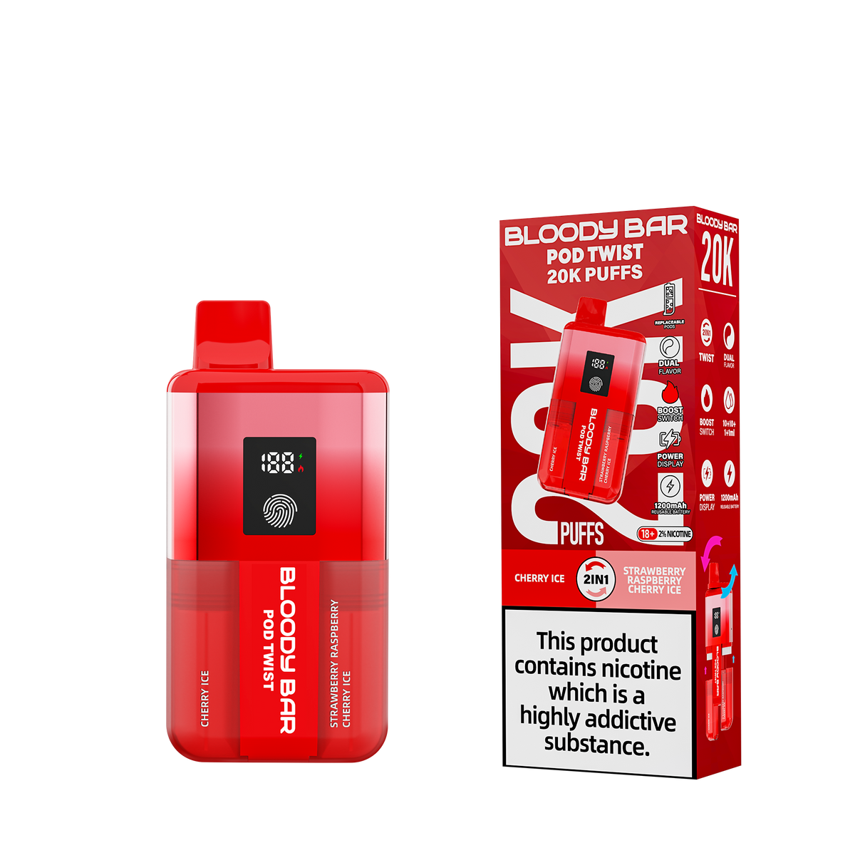 Bloody Bar 20k Twist Prefilled Pod Vape Kit - 20000 Puffs