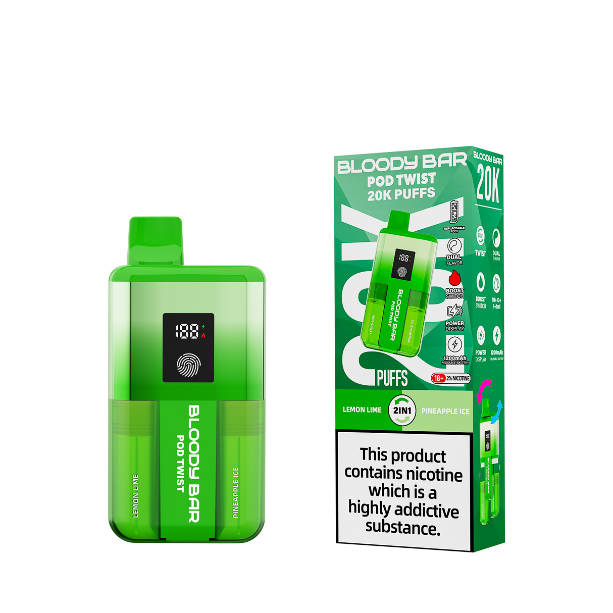 Bloody Bar 20k Twist Prefilled Pod Vape Kit - 20000 Puffs