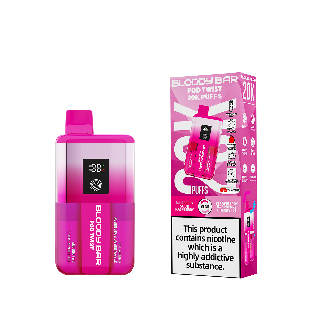 Bloody Bar 20k Twist Prefilled Pod Vape Kit - 20000 Puffs