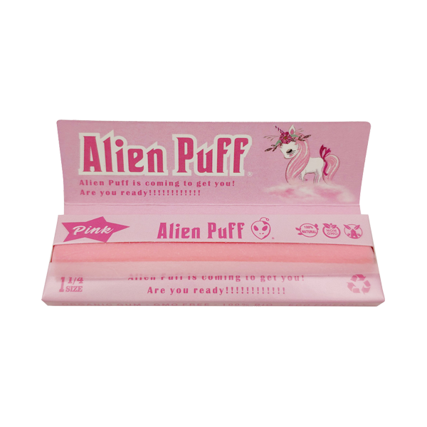 50 Alien Puff 1 1/4 Size Pink Rolling Papers