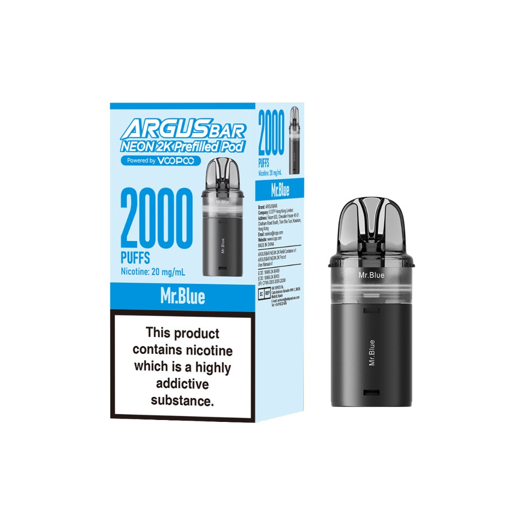 20mg Voopoo Argus Bar Neon 2K Prefilled Pods
