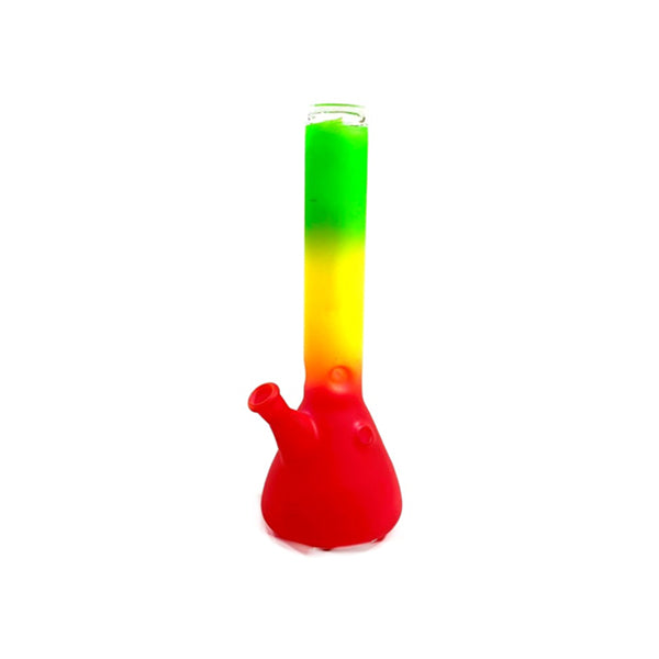 6 x 12" Frosted Rasta Glass Bong - GWP 12